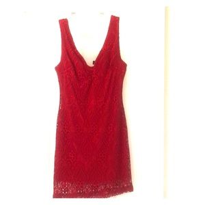 Red lace dress